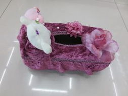 榮春日用品 酒紅色花邊盒裝抽紙，廠家直銷打造高檔家居百貨